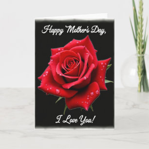 Samtene Rose Ich liebe Dich Karte