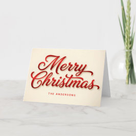 Samtene rote Retro-Schrift Frohe Weihnachten