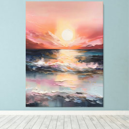 Samtene Sonnenuntergang über dem Meer Leinwanddruck