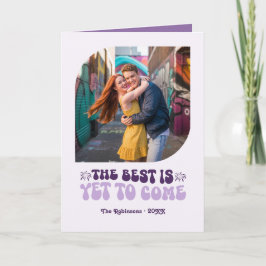 Samtene Violette Champagner Retro Neujahr Foto Feiertagskarte