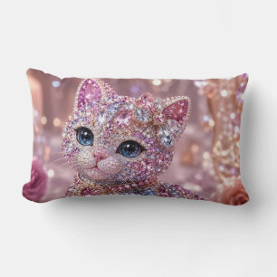 Samtige Katze Nacht Ästhetik Druck Lendenkissen