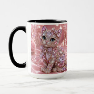 Samtige Katze Nacht Ästhetik Druck Tasse