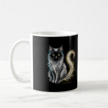 Samtige Mondlicht Silbermähne Schwarze Katze