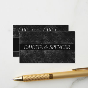 Samtiger Onyx-Damaskus Schwarze Grunge-Barock-We Begleitkarte