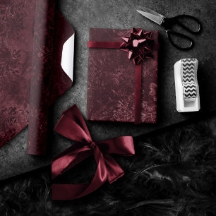 Samtiger Weindamaskus Bordeaux Sangria Grunge Gl Geschenkpapier