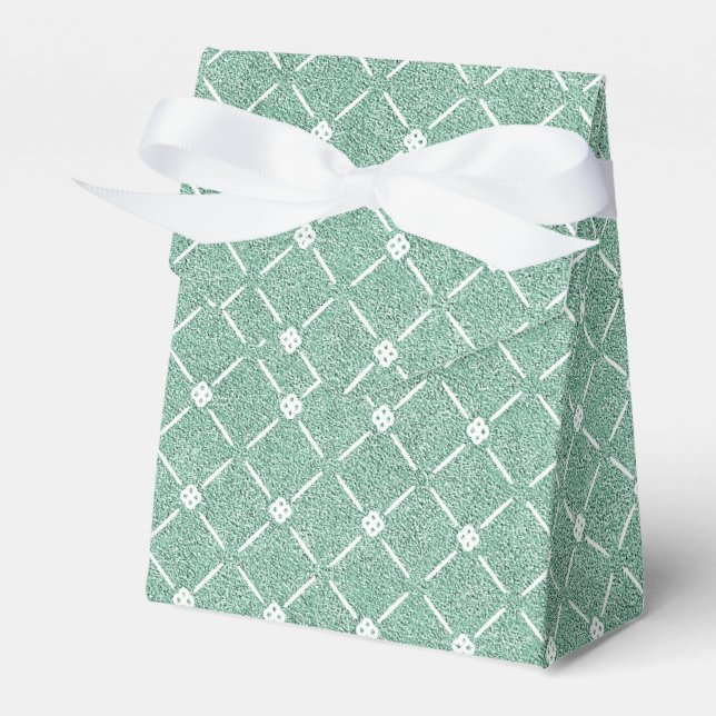 Samtiges Gittermuster in Mintgrün Geschenkschachtel (Vorderseite)