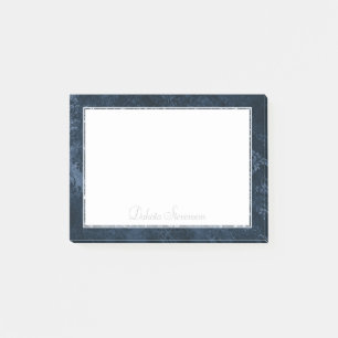 Samtiges Navy Damast Dunkelblauer Grunge Barock Post-it Klebezettel