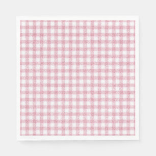 Samtiges Rosa-Weiß-Gingham-Charm Serviette