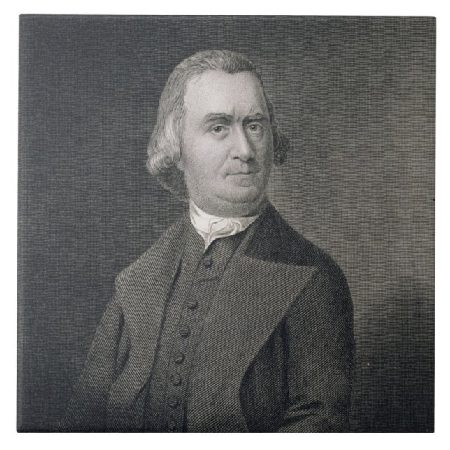 Samuel Adams, graviert von G.F. Storm (fl.c.1834) Fliese (Vorderseite)