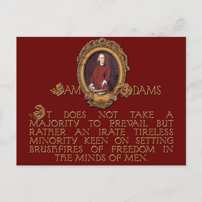 Samuel Adams, Irate und Tireless Typ Postkarte (Vorderseite)