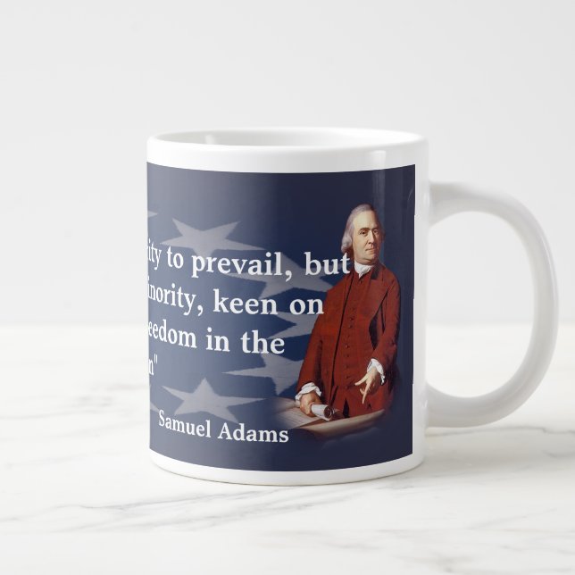 Samuel Adams Zitat über Brush Fires of Freedom Jumbo-Tasse (Rechts)