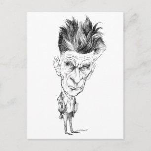 Samuel Beckett Caricature von Edmund S Valtman Postkarte