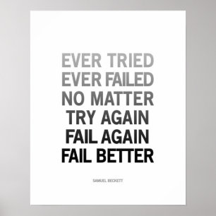 Samuel Beckett Zitat Poster Black/White