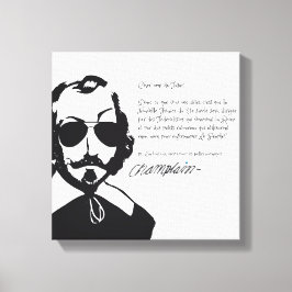 Samuel Champlain Hipster texte du future+lunettes Leinwanddruck