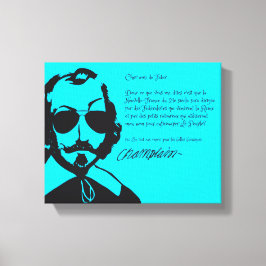 Samuel Champlain Hipster texte du future+lunettes Leinwanddruck
