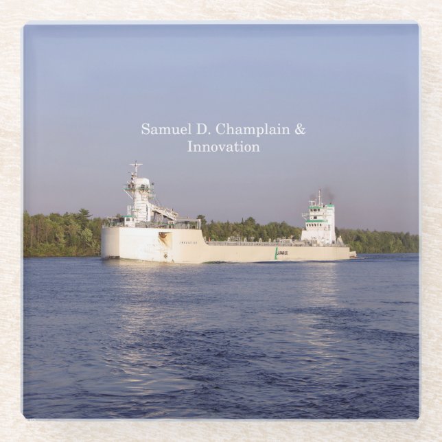 Samuel D. Champlain & Innovation glass Untersetzer (Vorderseite)