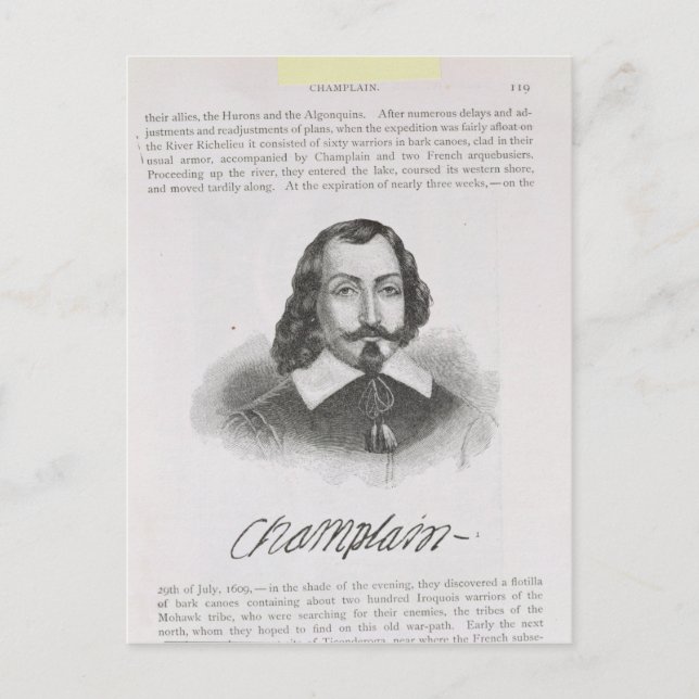 Samuel de Champlain Postkarte (Vorderseite)