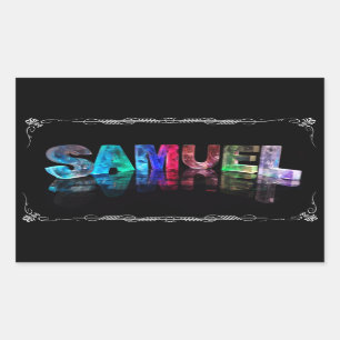Samuel - der Namenssamuel in 3D beleuchtet Rechteckiger Aufkleber