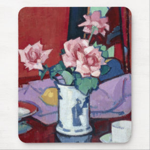Samuel John Peploe Pink Roses, chinesische Vase Mousepad