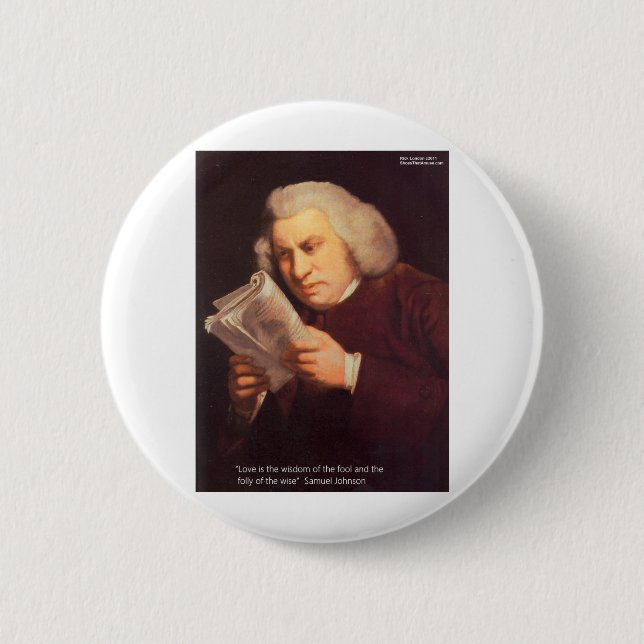 Samuel Johnson Liebe is Wisdom Gifts Karten etc. Button (Vorderseite)