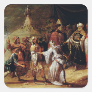 Samuel Killing Agag, König der Amalekiten Quadratischer Aufkleber