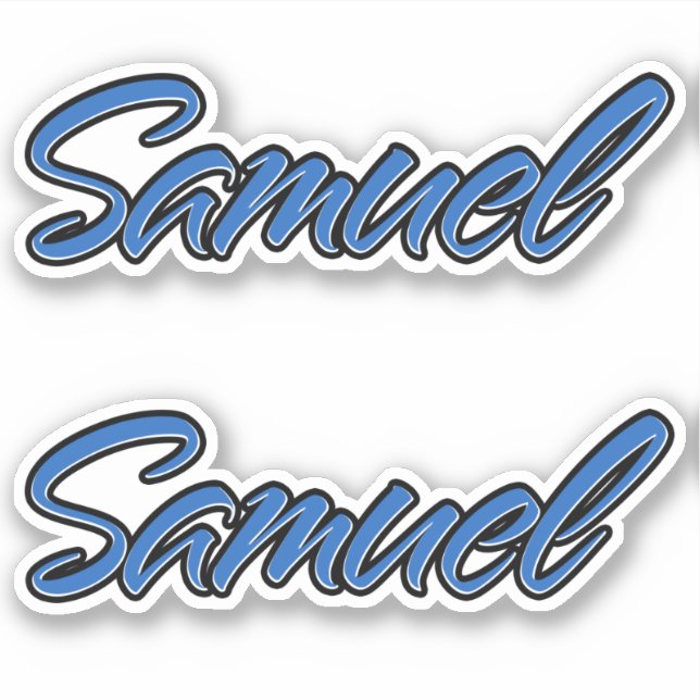 Samuel Name blue Aufkleber Sticker Stickerset (Vorderseite)