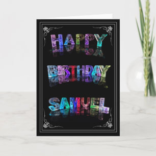 Samuel -  Name in Lights greeting card (Photo) Karte