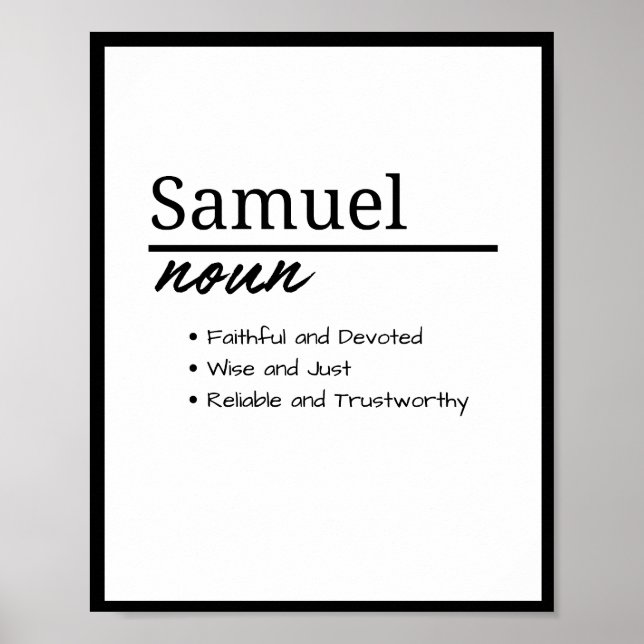 Samuel, Personalisierter Name des Jungen Poster (Vorne)