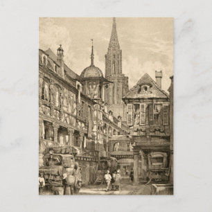 Samuel Prout Straßenszene Strassburg Vintage 1915 Postkarte