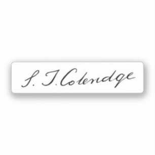 Samuel Taylor Coleridge Unterschrift Aufkleber