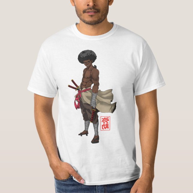 Samurai Afro Black Yasuke Sengoku Krieger Ronin An T-Shirt (Vorderseite)