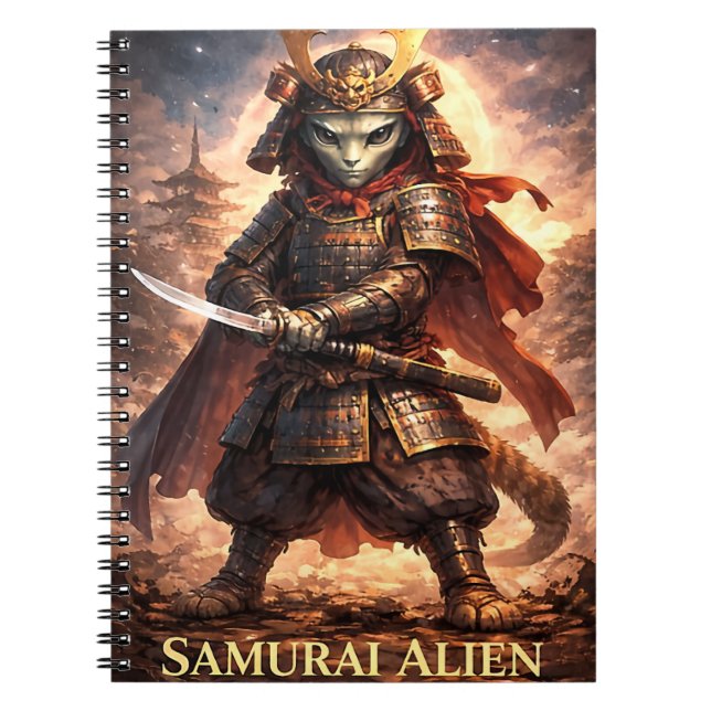 Samurai-Alien-Fantasy für Kinder und Jugendliche Notizblock (Vorderseite)