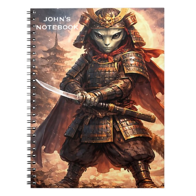 Samurai-Alien-Fantasy für Kinder und Jugendliche Notizblock (Vorderseite)