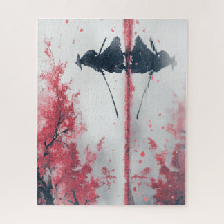 Samurai and Sakura – Japanese Warrior Art Puzzle