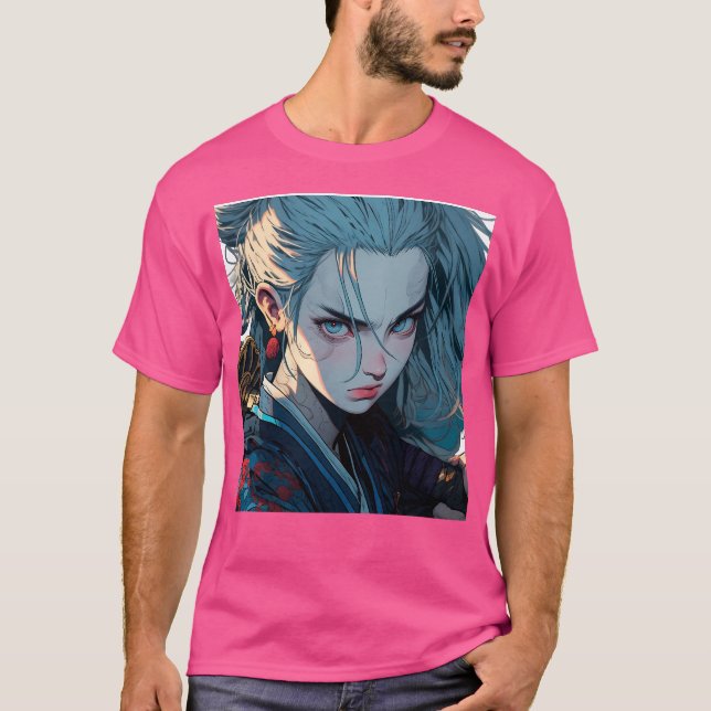 Samurai Anime Girl T-Shirt (Vorderseite)