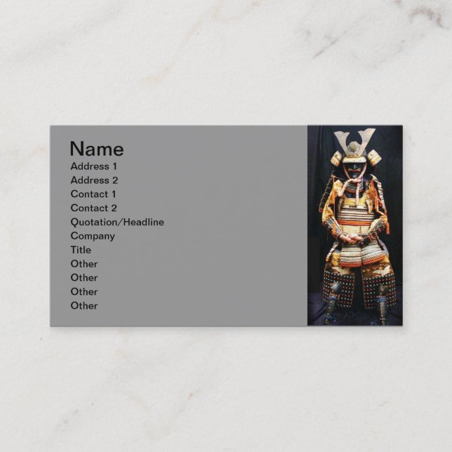 Samurai Armor Business Card Visitenkarte (Vorderseite)