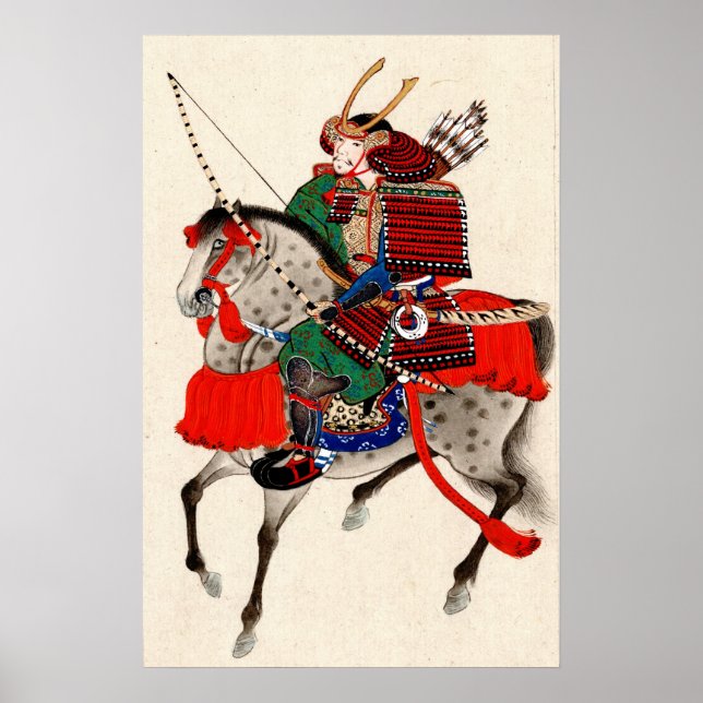Samurai auf Horseback 1878 Poster (Vorne)