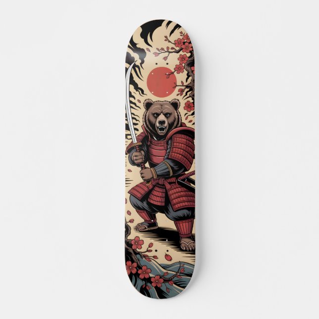 Samurai-Bär-Krieger-Skateboard Skateboard (Vorne)