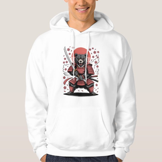 Samurai-Bär-Männer-Hoodie Hoodie (Vorderseite)