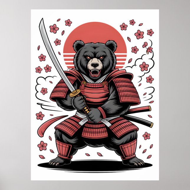 Samurai-Bär-Poster Poster (Vorne)