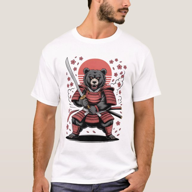Samurai-Bär-T-Shirt T-Shirt (Vorderseite)