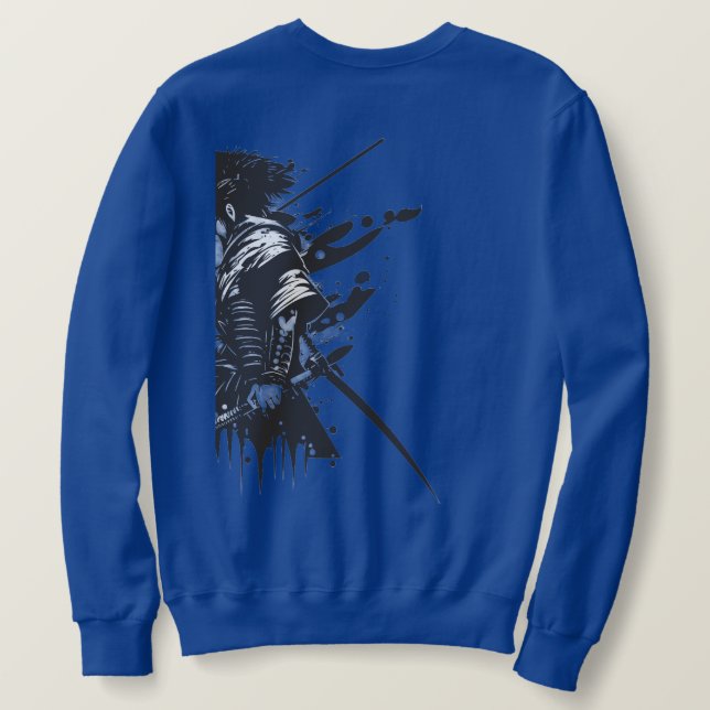 Samurai Basic Sweatshirt - Japanisches Kanji 侍 War (Design Rückseite)