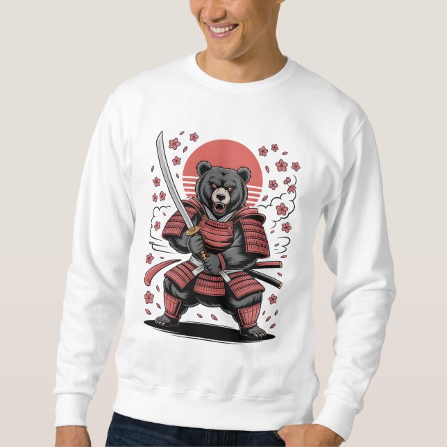 Samurai Bear Basic Sweatshirt (Vorderseite)
