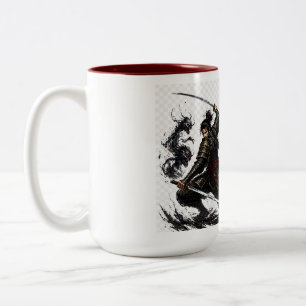 Samurai Bekämpfe deine Dämonen Motivierend Zweifarbige Tasse