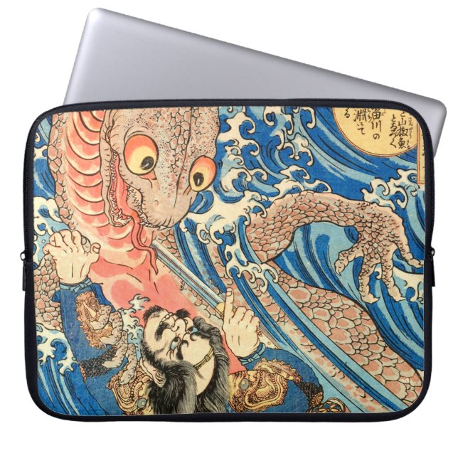 SAMURAI BEKÄMPFUNG VON SALAMANDER LAPTOPSCHUTZHÜLLE (Vorderseite)