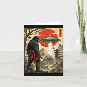Samurai Bigfoot 67 Six Seven Meme Vintage Japanisc Karte