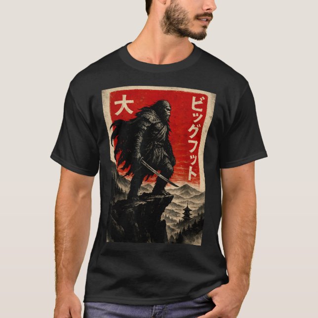 Samurai Bigfoot Graphic Tee Japanese Vintage  (Vorderseite)
