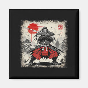 Samurai Bigfoot Japanisch Vintag Ukiyo-e Art Warri Magnet