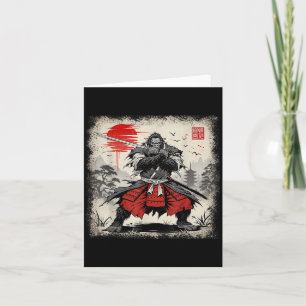 Samurai Bigfoot japanische Vintage-Ukiyo-e-Kunst K Karte
