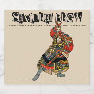 Samurai Brew Beer Flasche Etikett